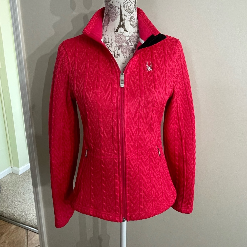 Spyder major cable core full zip sweater